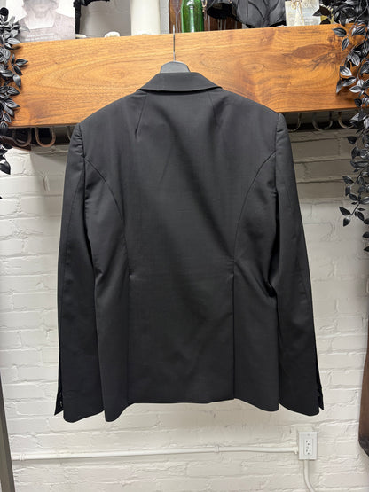 AW2022 Rick Owens ‘Strobe’ Black Blazer with Milk Piping