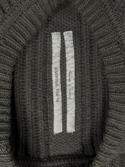 AW2018 Rick Owens ‘Sisyphus’ Ribbed ‘Dark Dust’ Knit Sweater