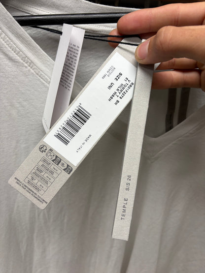 SS2026 Rick Owens ‘Temple’ Milk Wash ‘Tommy’ V-Neck Shirt