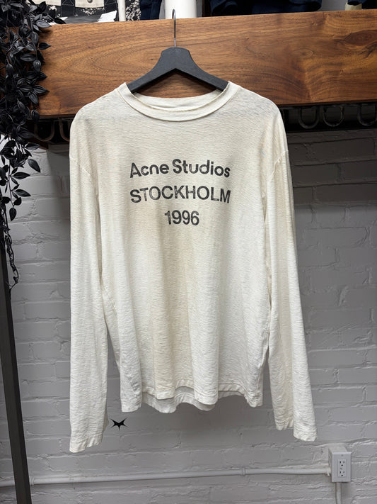 Acne Studios ‘Stockholm Logo’ White Long Sleeve Shirt
