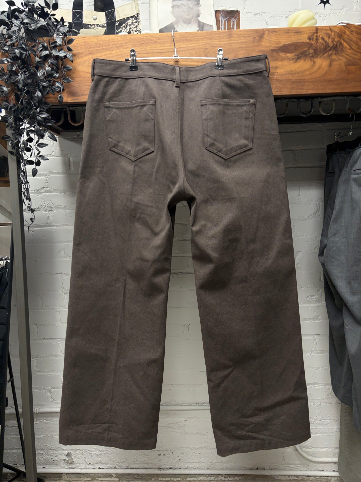 AW2022 Rick Owens ‘Strobe’ Ash Brown ‘Geth’ Wide Leg Denim