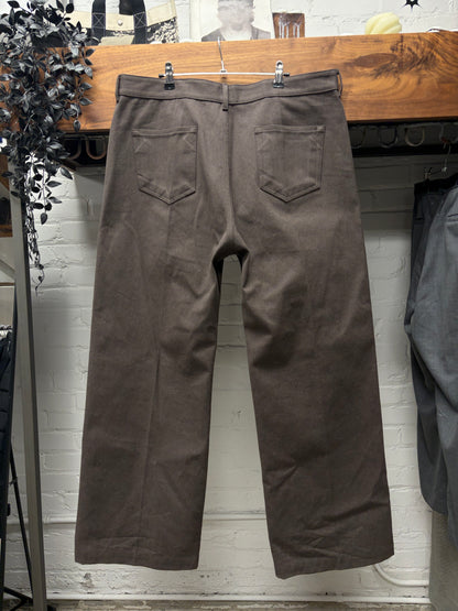 AW2022 Rick Owens ‘Strobe’ Ash Brown ‘Geth’ Wide Leg Denim
