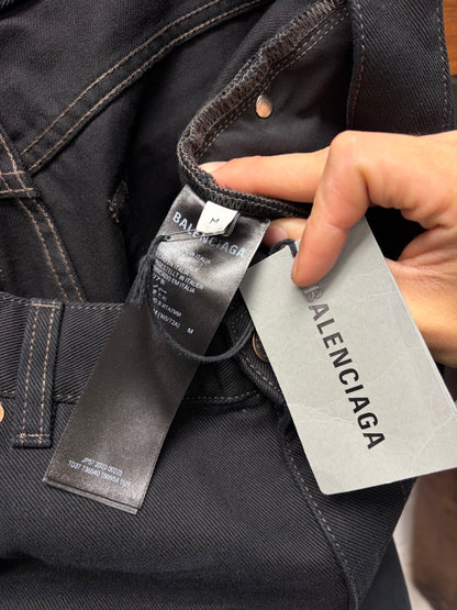 2023 Balenciaga ‘Lightly Distressed’ Black Bootcut Denim