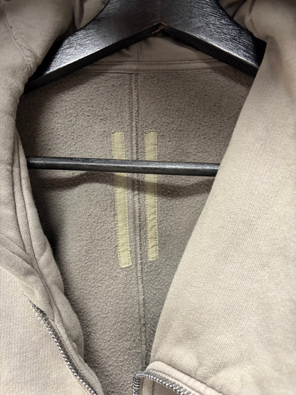 Rick Owens ‘Mountain’ Dust Brown High Neck Zip-Up Hoodie