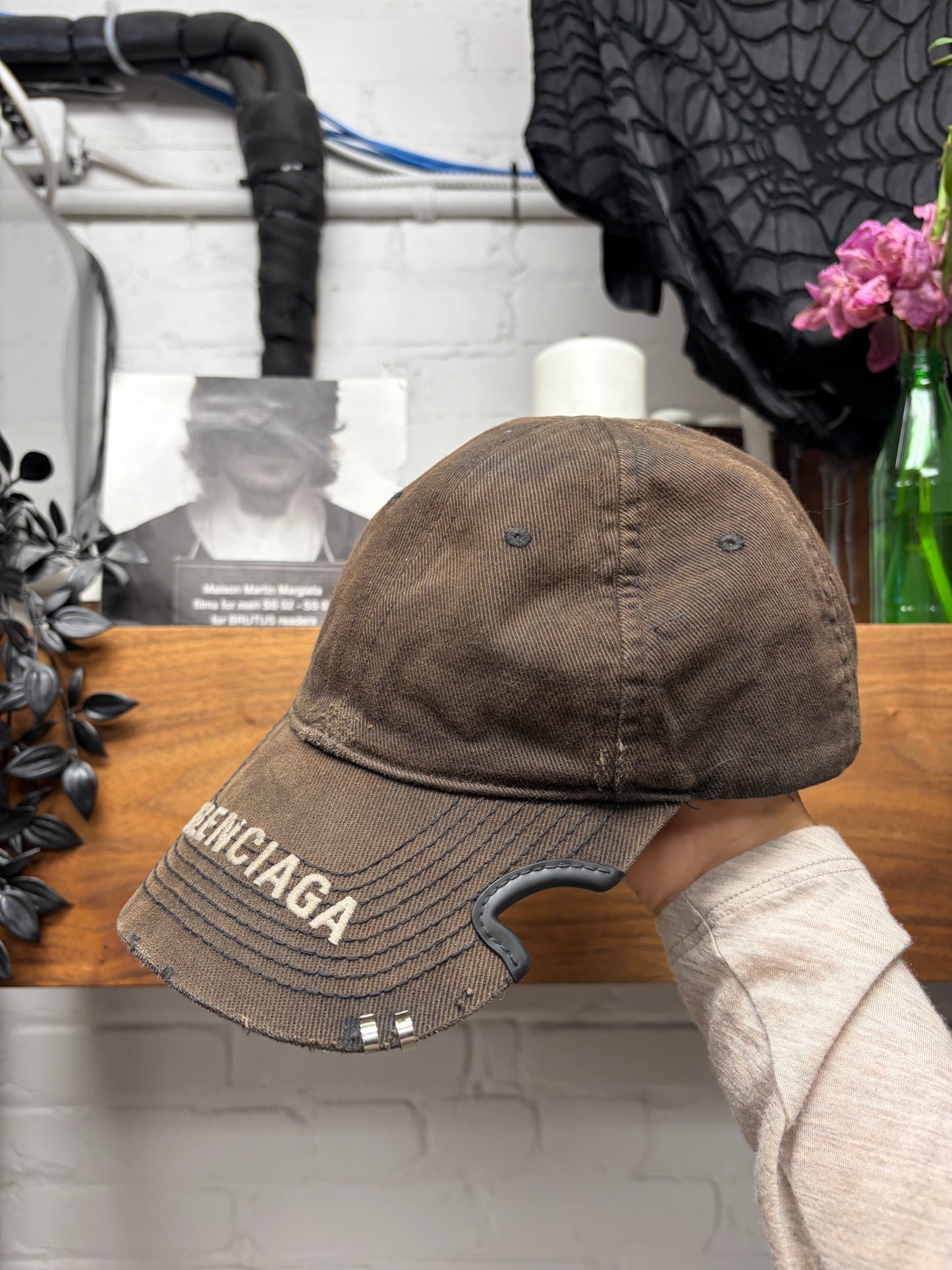 Balenciaga Sun-Faded Brown ‘Mudshow’ Pierced Cap