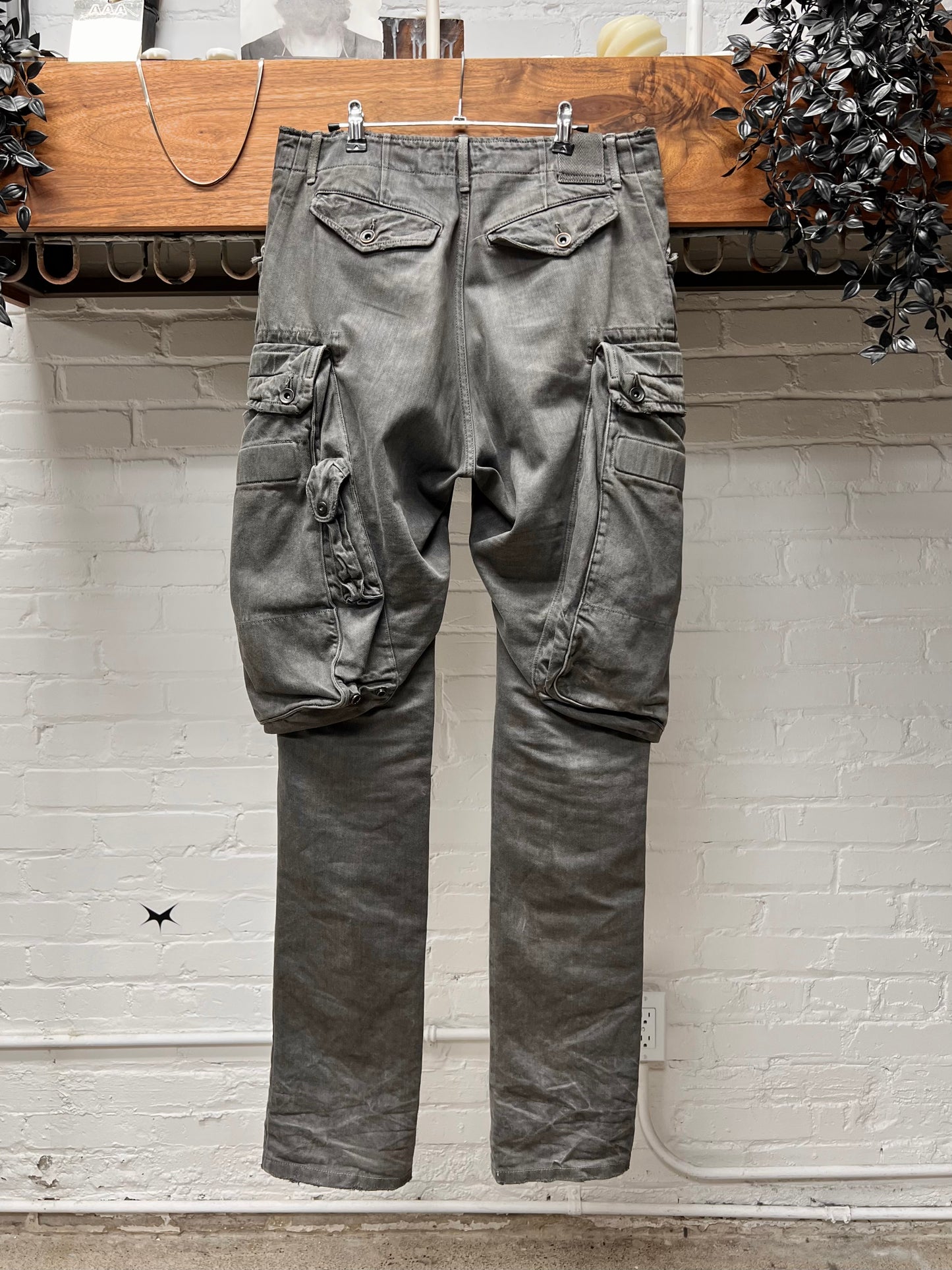 AW2014 Julius Grey Denim ‘Gas Mask’ Cargo Pants