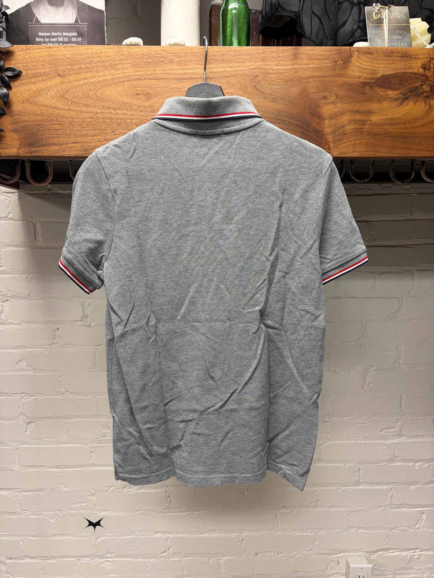 Moncler ‘Tricolor’ Grey Cotton Polo