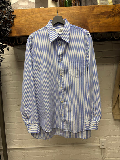 2018 Maison Margiela Pinstripe White/Blue Button Up Shirt