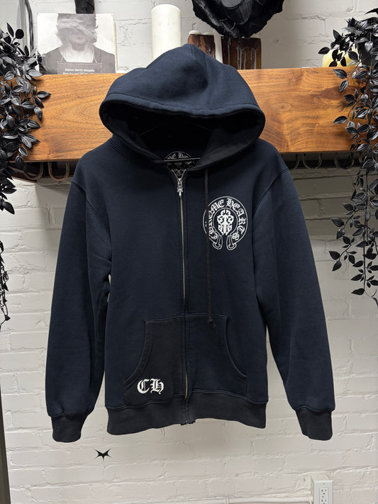 Chrome Hearts Thermal Lined ‘American Flag’ Black Zip-Up Hoodie