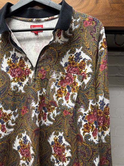 AW17 Supreme Floral Paisley Long Sleeve Polo