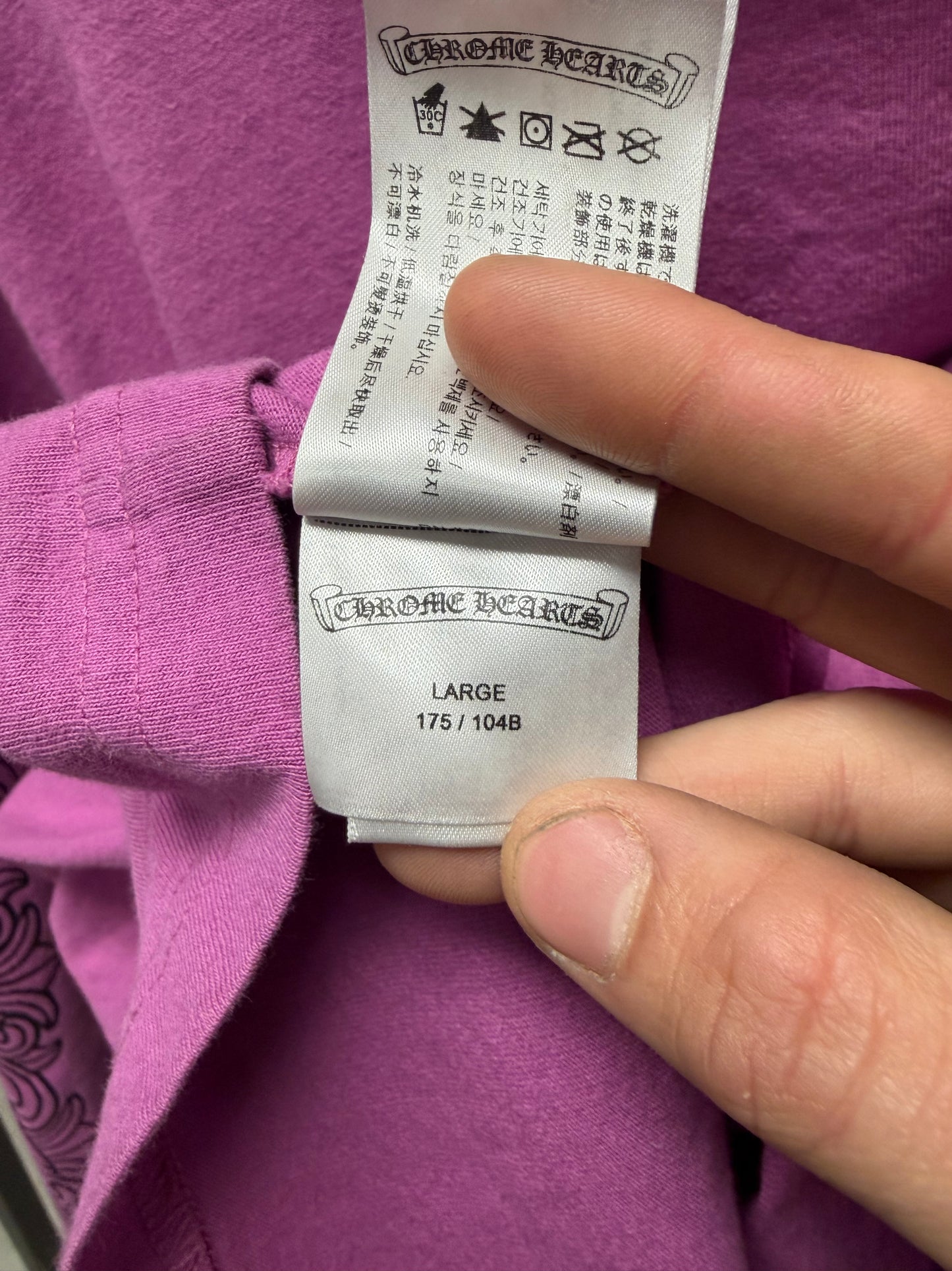 Chrome Hearts x Matty Boy ‘Spider Web’ Purple Floral Cross Long Sleeve Shirt