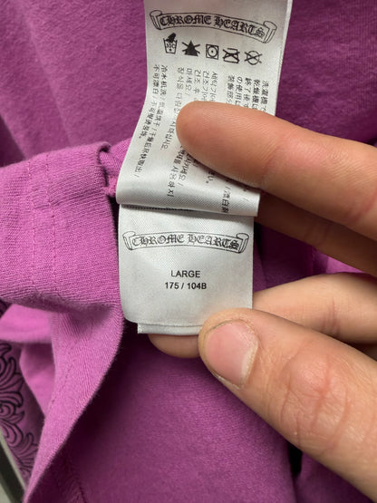 Chrome Hearts x Matty Boy ‘Spider Web’ Purple Floral Cross Long Sleeve Shirt