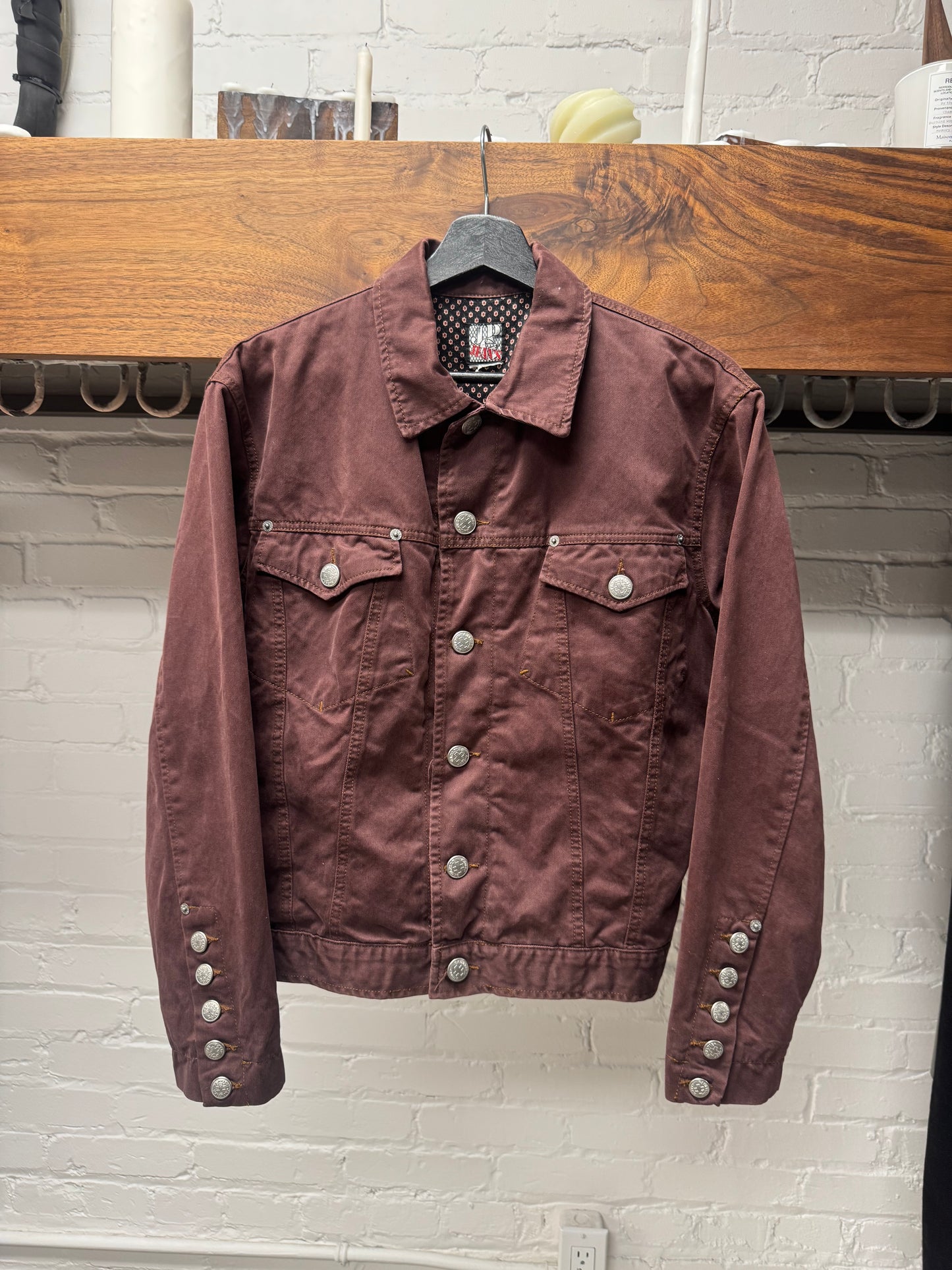 Vintage 80s Jean Paul Gaultier ‘Oxblood Red’ Denim Trucker Jacket