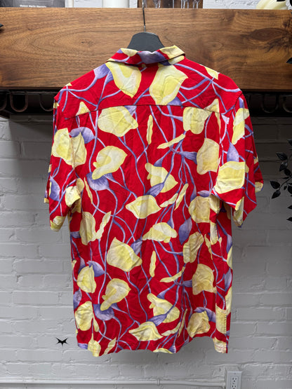 SS2018 Supreme ‘Lily’ Gold/Red Camp Collar Rayon Shirt