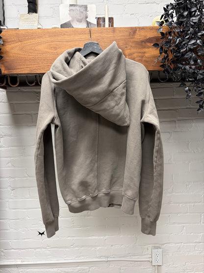 Rick Owens ‘Mountain’ Dust Brown High Neck Zip-Up Hoodie