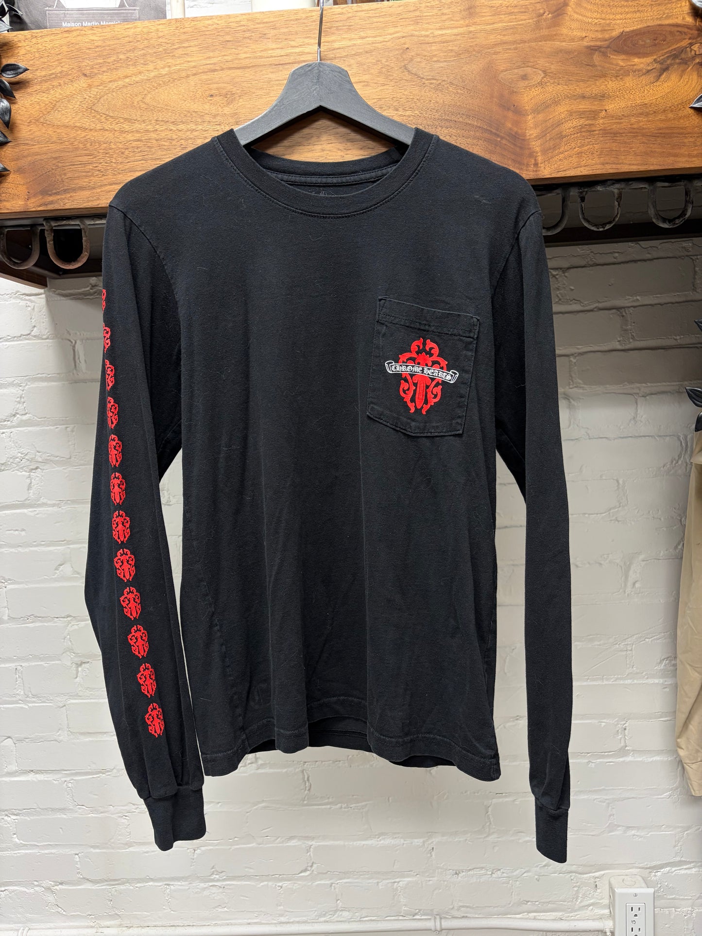 Chrome Hearts Black/Red ‘Vine Dagger’ Long Sleeve Shirt