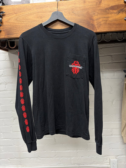 Chrome Hearts Black/Red ‘Vine Dagger’ Long Sleeve Shirt