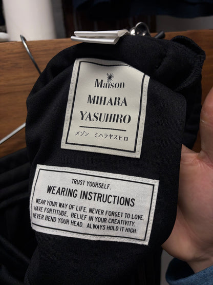 Mihara Yasuhiro ‘Twisted’ Black/Brown Striped Track Pants