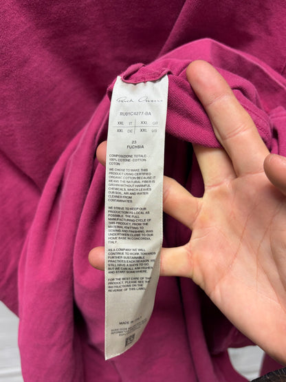 SS2023 Rick Owens ‘Edfu’ Fuchsia ‘Level’ Cotton Sweatshirt