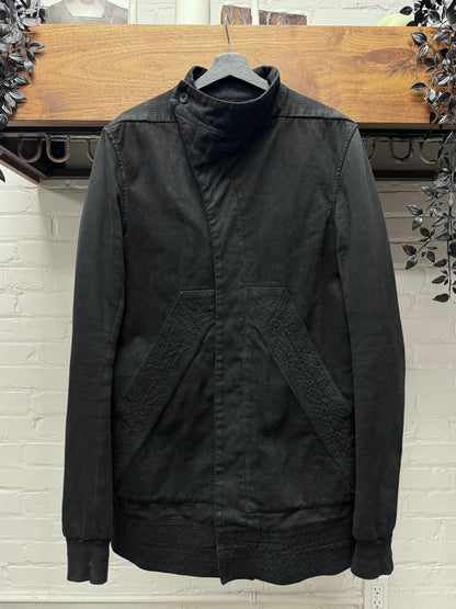 SS2013 Rick Owens ‘Island’ Heavy Waxed ‘Slave’ Black Denim Jacket