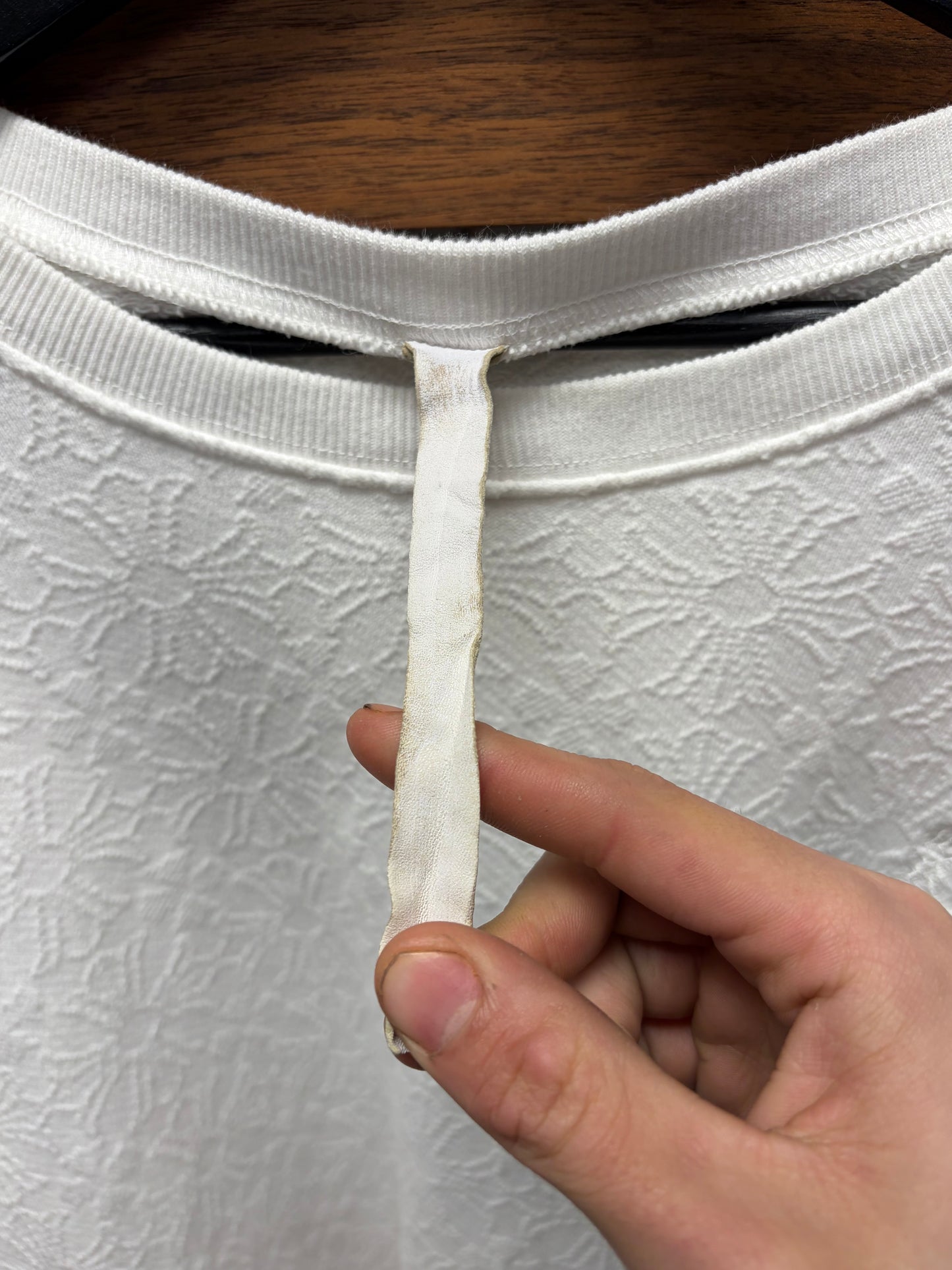 Chrome Hearts Towel Jacquard Plus Cross White Pullover Crewneck