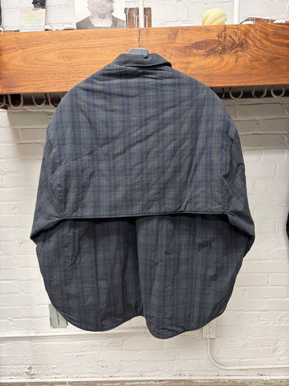 2023 Balenciaga Oversized ‘Detachable Sleeve’ Plaid Padded Flannel Shirt