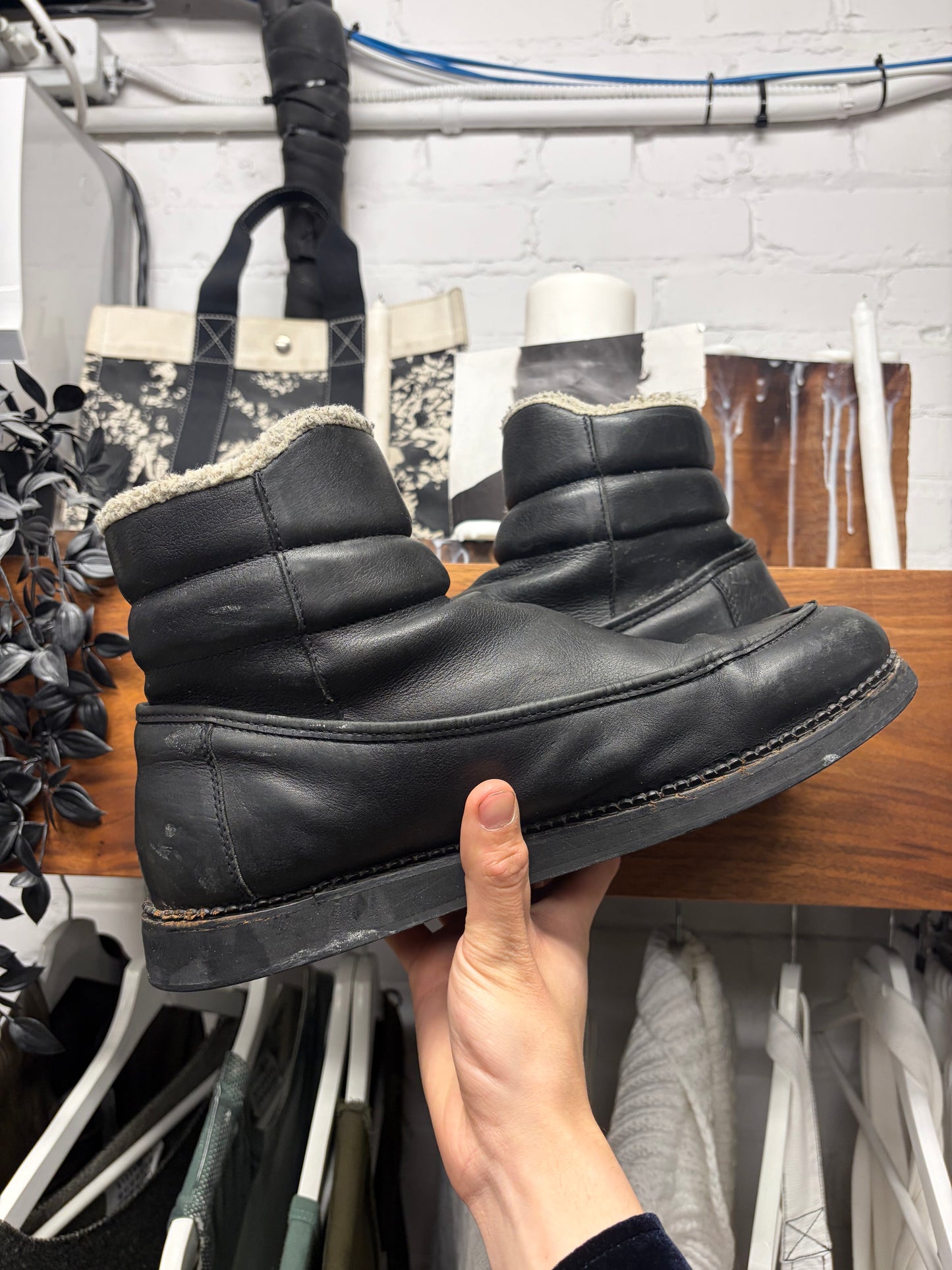 Silent by Damir Doma ‘Samaris’ Black Shearling Leather Boots