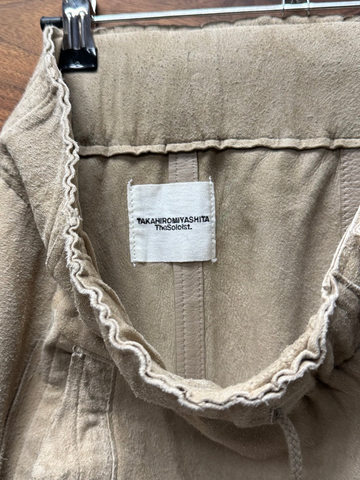 Takahiro Miyashita the Soloist Raw Deerskin Hide Leather Joggers