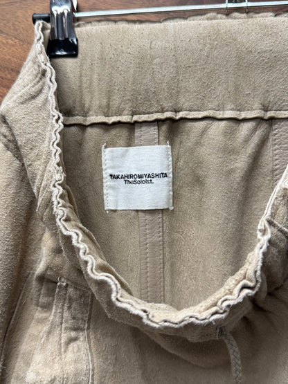 Takahiro Miyashita the Soloist Raw Deerskin Hide Leather Joggers
