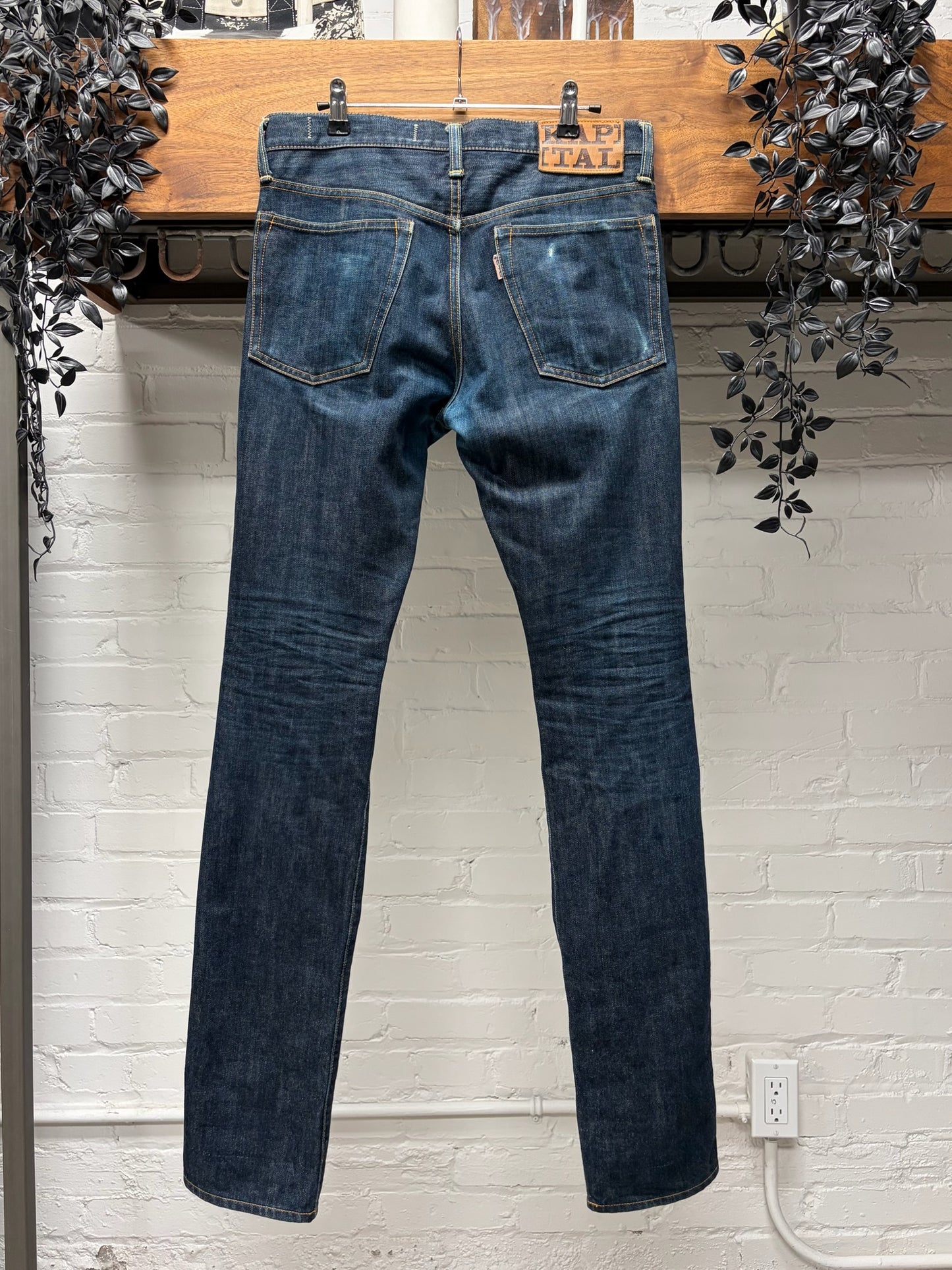 Kapital Raw Indigo Blue Selvedge Skinny Jeans