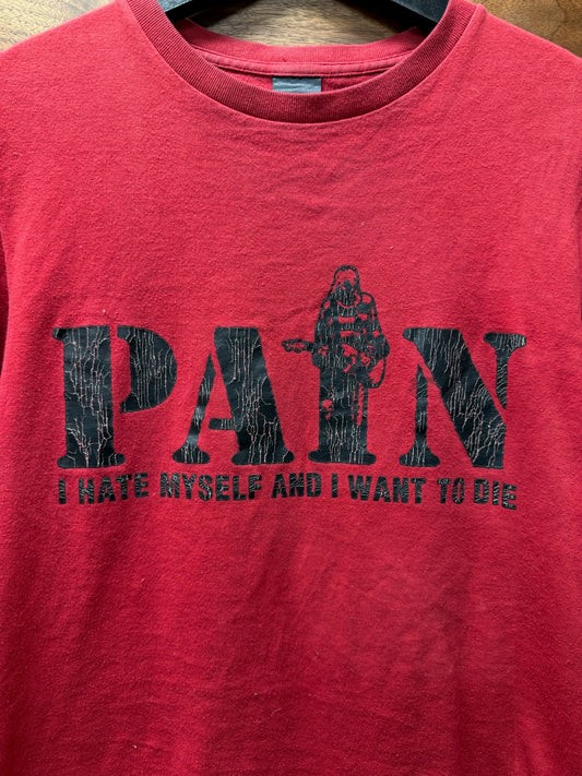 AW2003 Number (N)ine ‘Pain’ Red Graphic T-Shirt