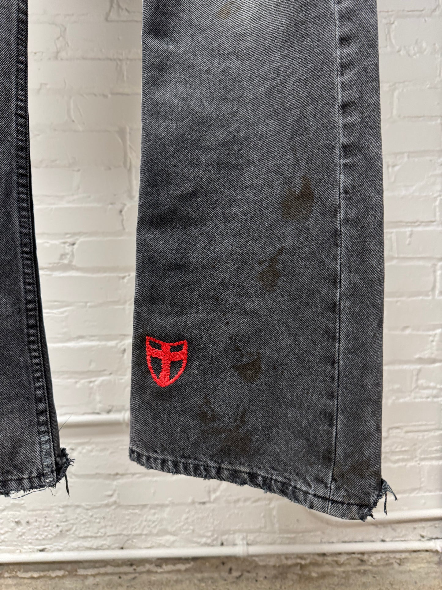 AW2024 Enfants Riche Deprimes Corduroy Appliqué Flared Leg Denim