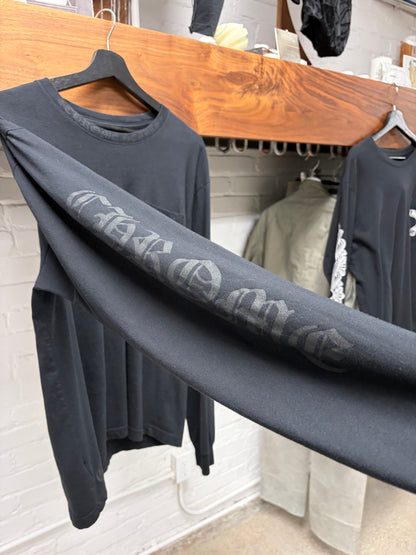 Chrome Hearts ‘Script Logo’ Black On Black Long Sleeve Shirt