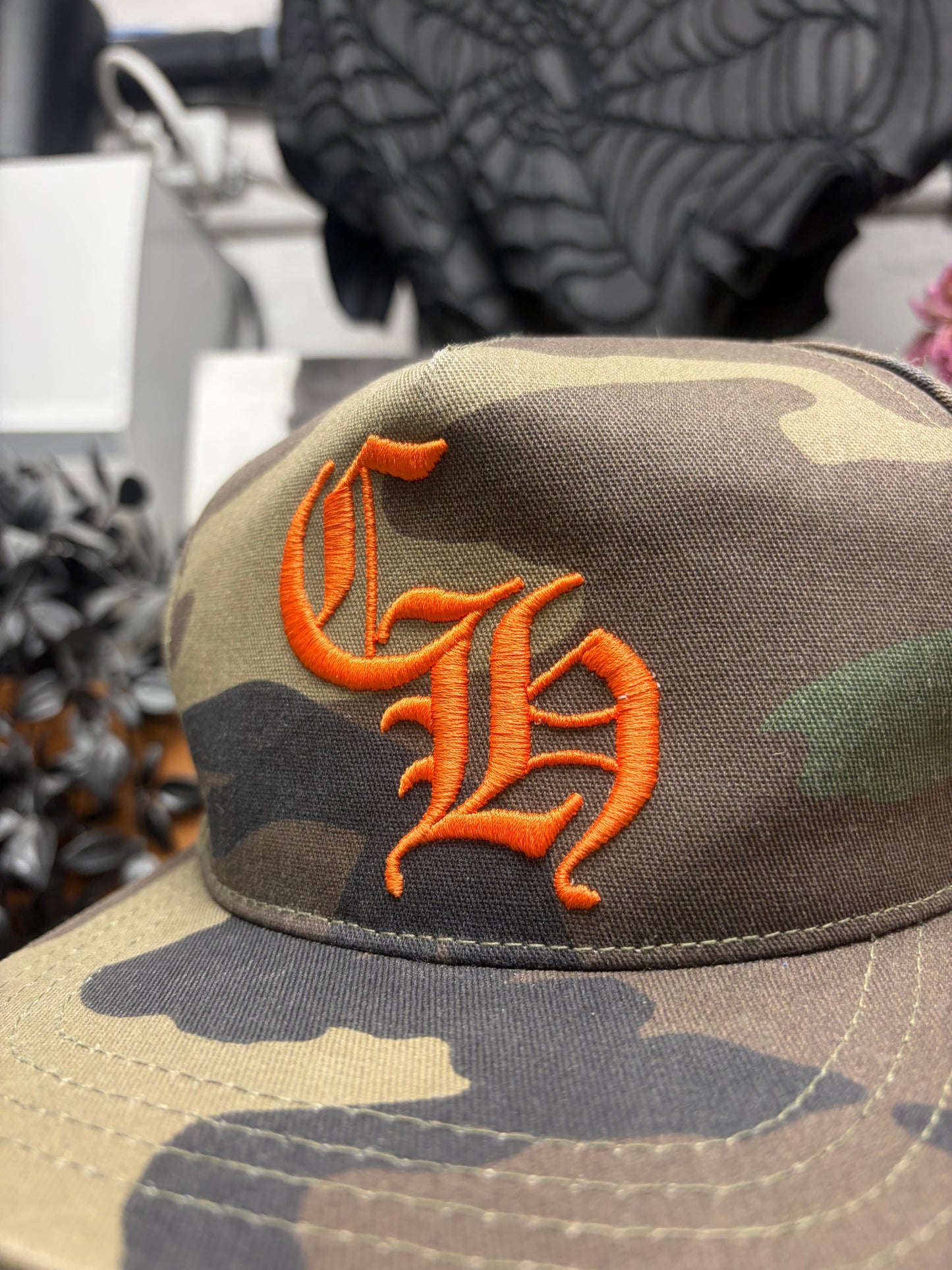 Chrome Hearts Camouflage/Orange Embroidered Snap-Back Hat