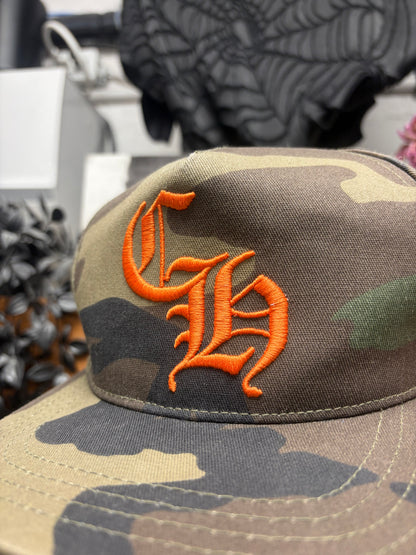 Chrome Hearts Camouflage/Orange Embroidered Snap-Back Hat