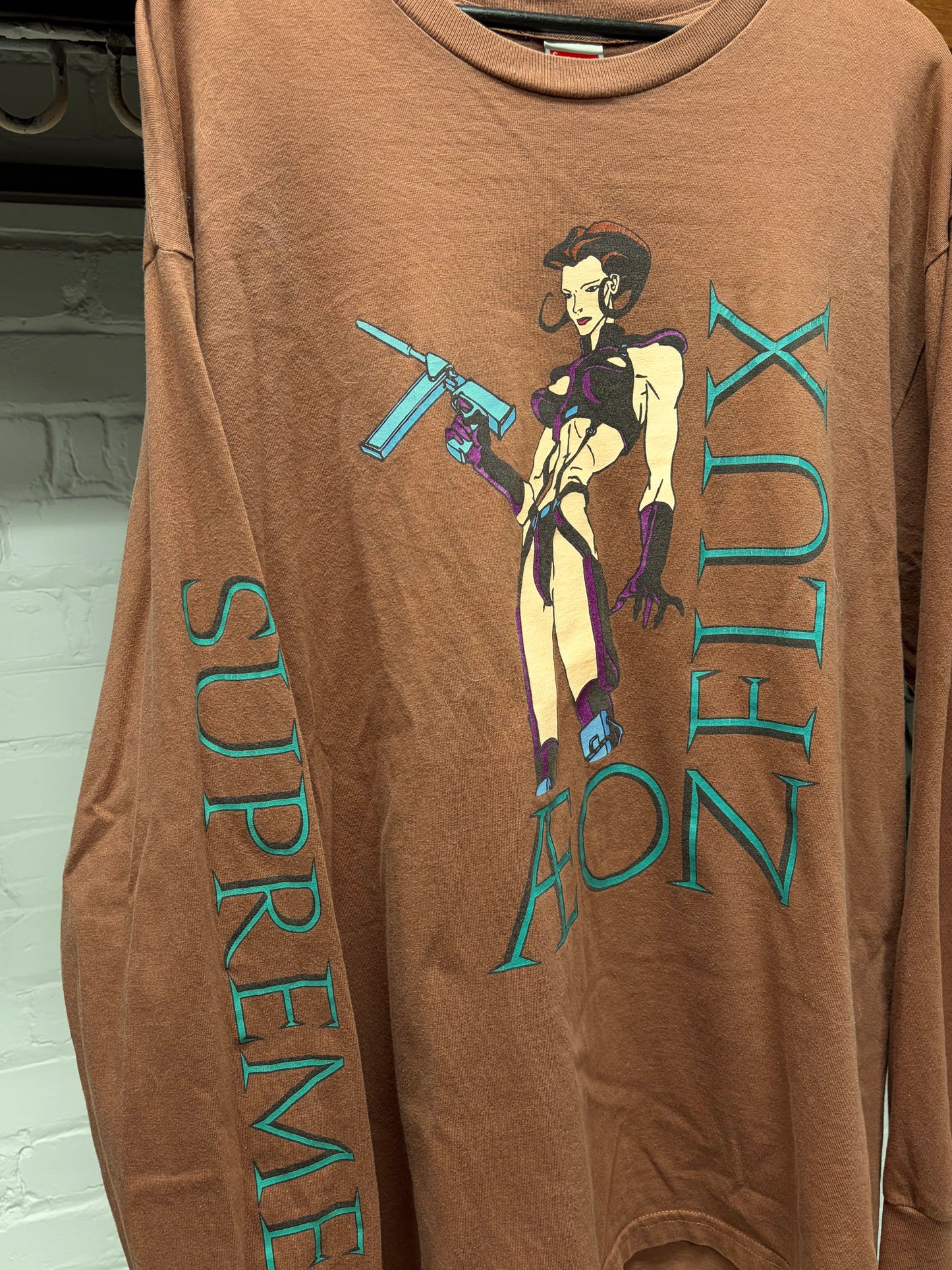 SS2022 Supreme x Aeon Flux Brown Long Sleeve Shirt