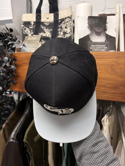 Chrome Hearts ‘CH’ Black/Grey Embroidered Logo Strap-Back Baseball Hat