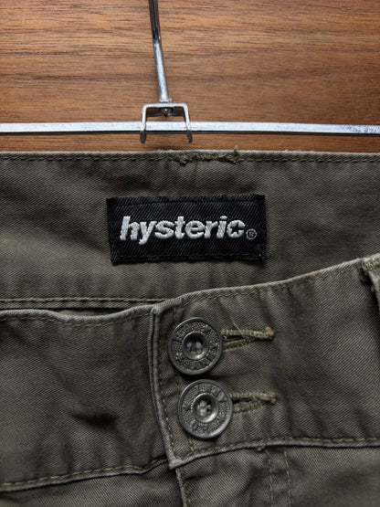 2000s Hysteric Glamour Flared Leg Green Low Rise Cargo Pants