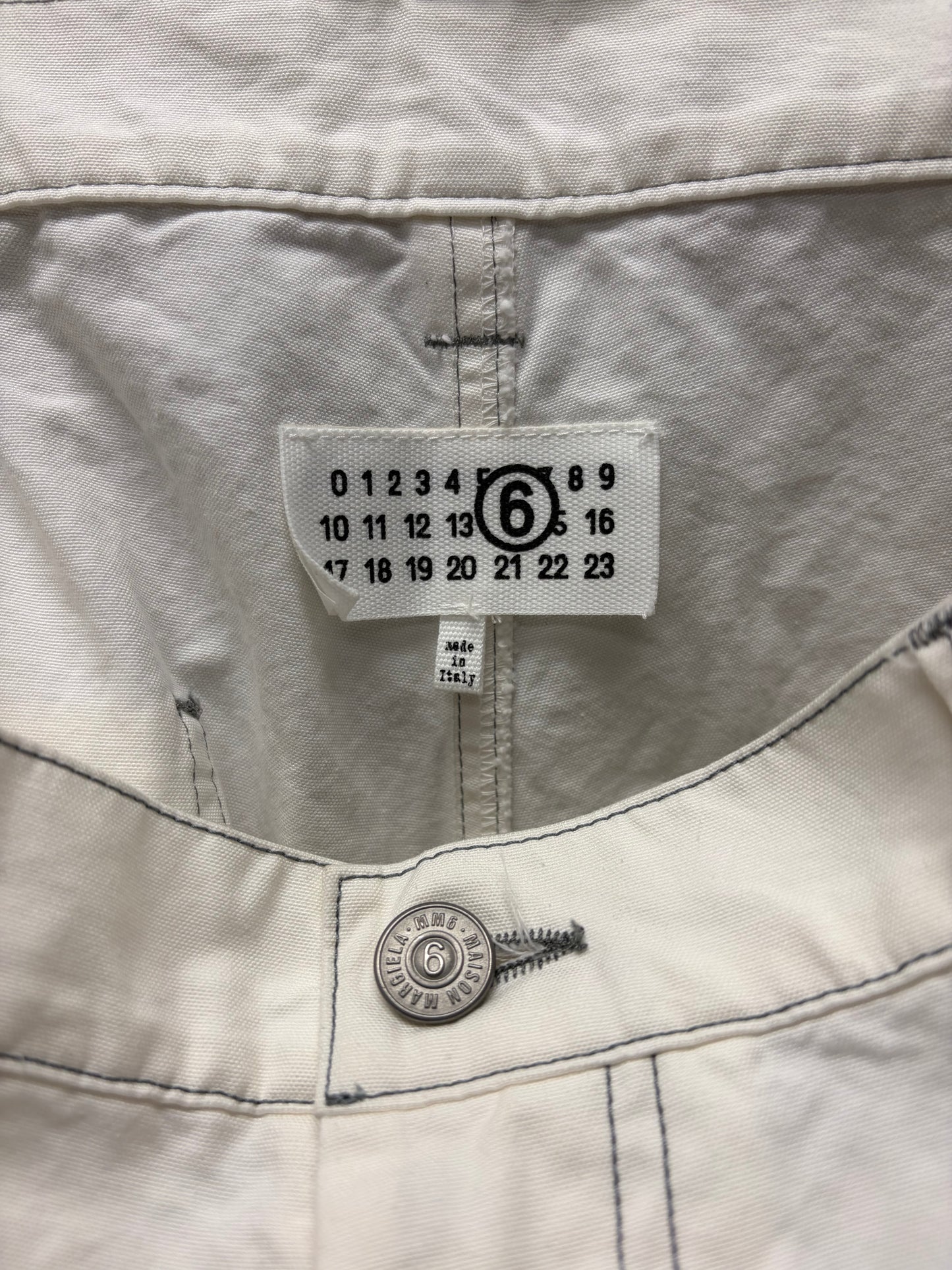2024 Maison Margiela ‘Double Knee’ White Straight Leg Cargo Denim