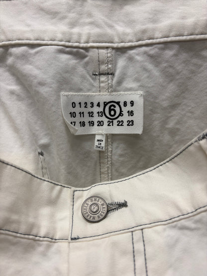 2024 Maison Margiela ‘Double Knee’ White Straight Leg Cargo Denim