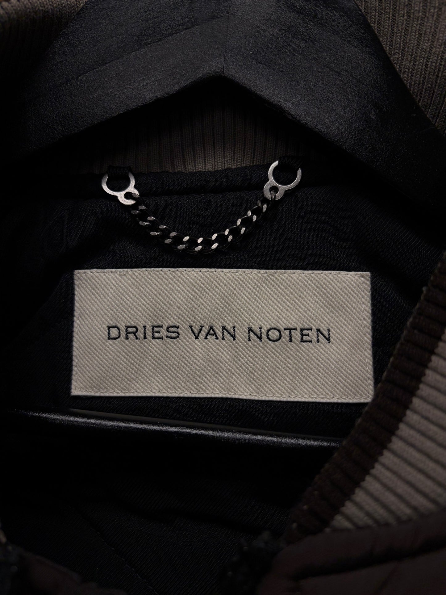 Dries Van Noten Quilted Brown ‘Back-Zip’ Bomber Jacket