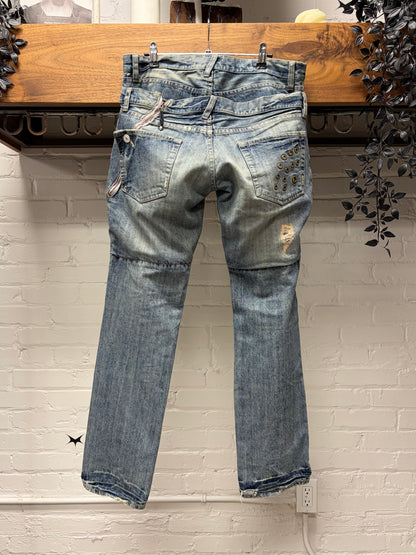 PPFM Double Wasited ‘Grommet’  Low Rise Blue Skinny Jeans