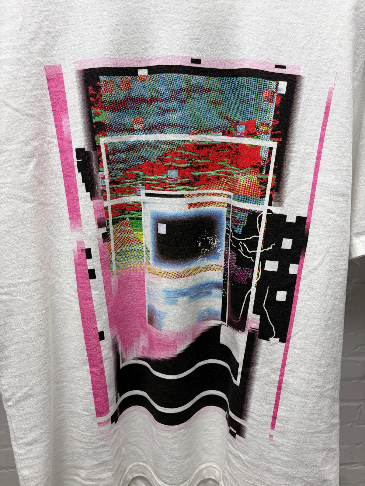 Cav Empt ‘MD Somnam’ Glitch Art White Graphic T-Shirt