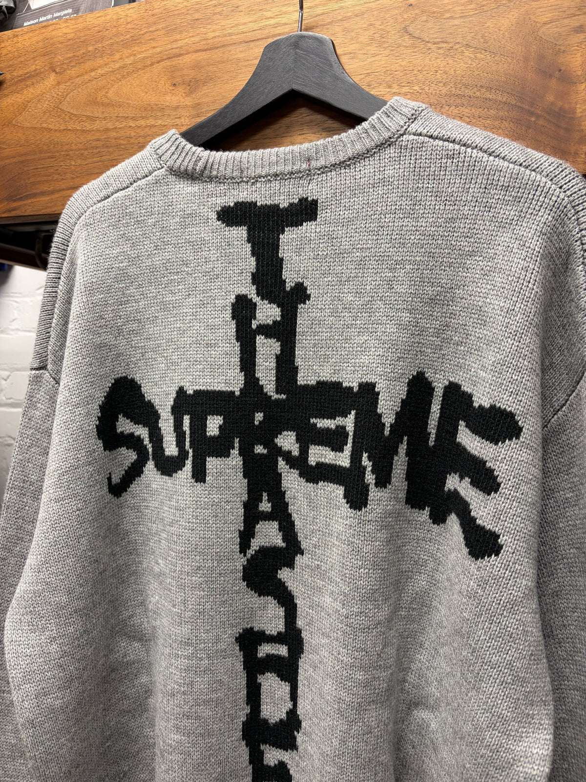 AW2024 Supreme x Thrasher ‘Cross Logo’ Grey Knit Sweater