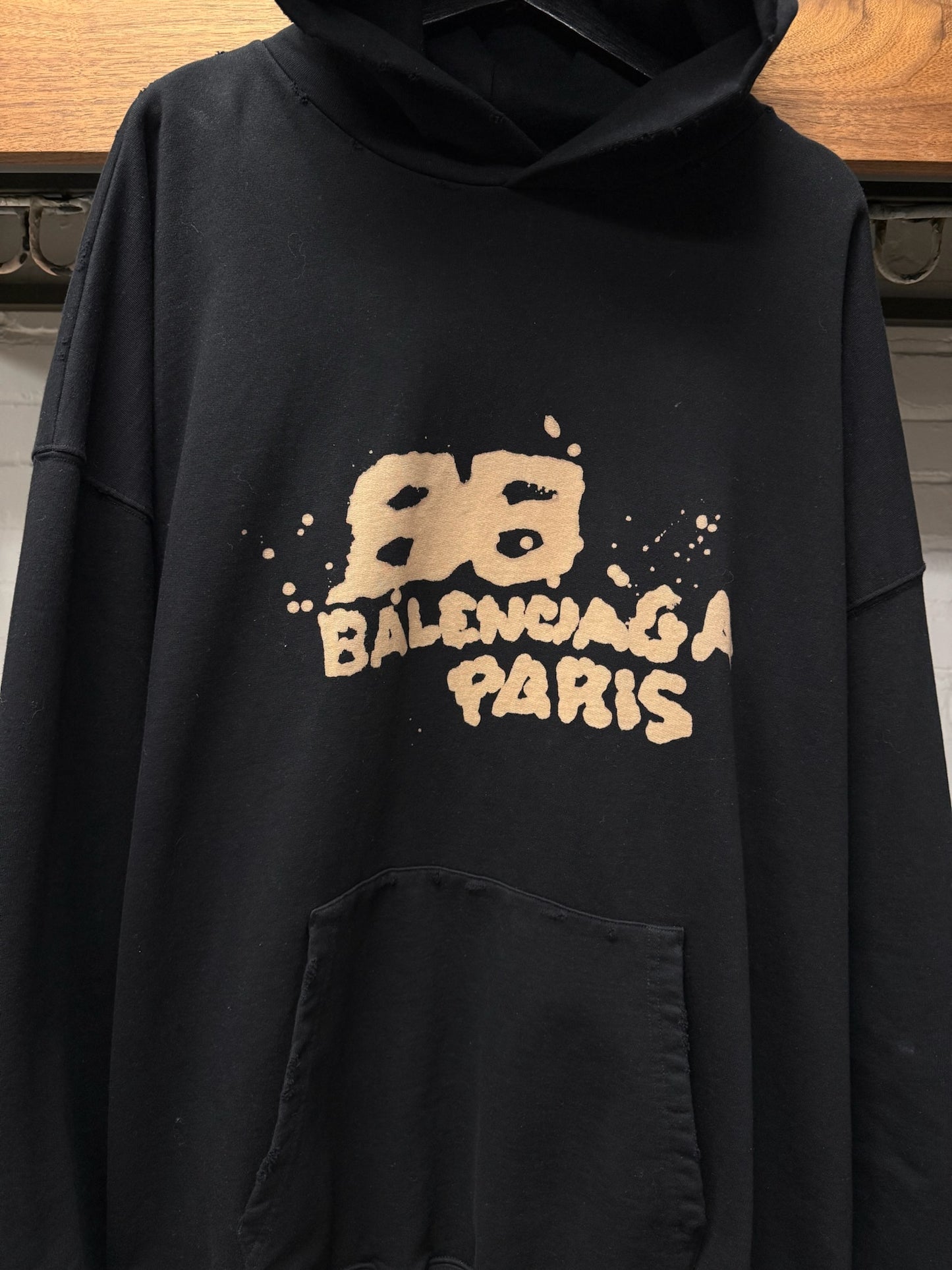 SS2023 Balenciaga ‘Hand Drawn’ BB Icon Logo Black Hoodie