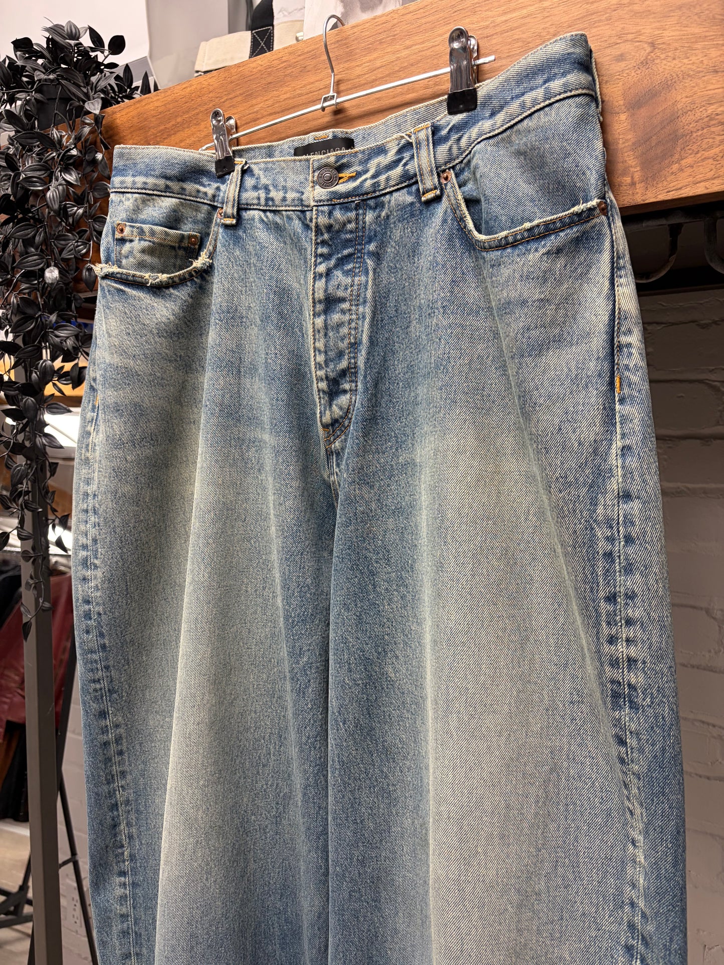 2022 Balenciaga Super Baggy Blue Wide Leg Denim