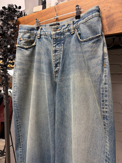 2022 Balenciaga Super Baggy Blue Wide Leg Denim