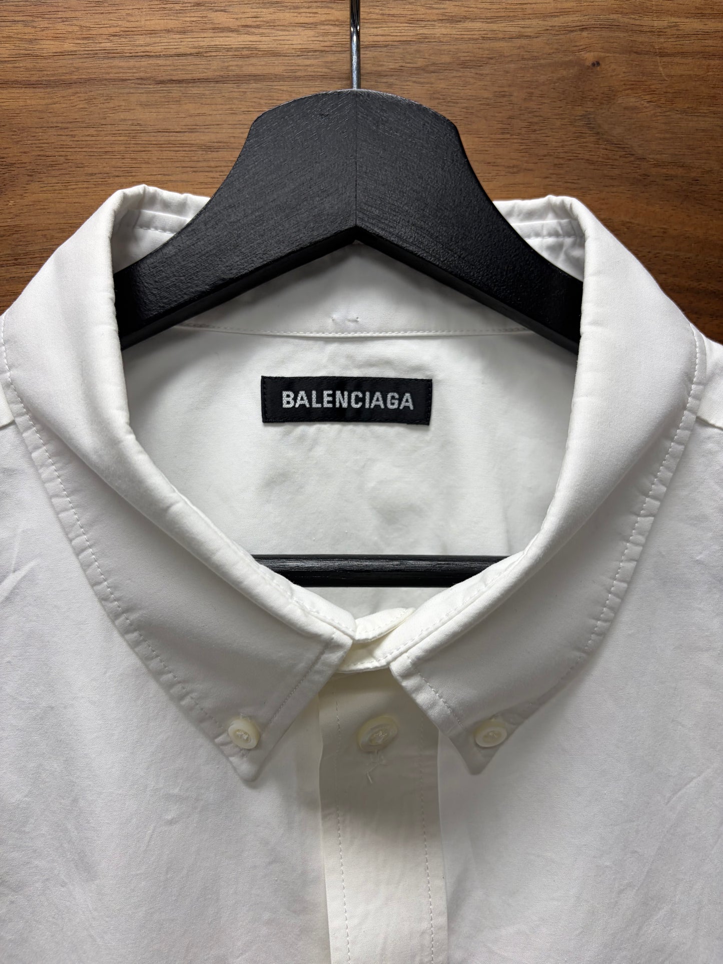 2020 Balenciaga ‘Soccer Sponsor’ Oversized White Button Down Jersey Shirt
