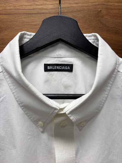 2020 Balenciaga ‘Soccer Sponsor’ Oversized White Button Down Jersey Shirt