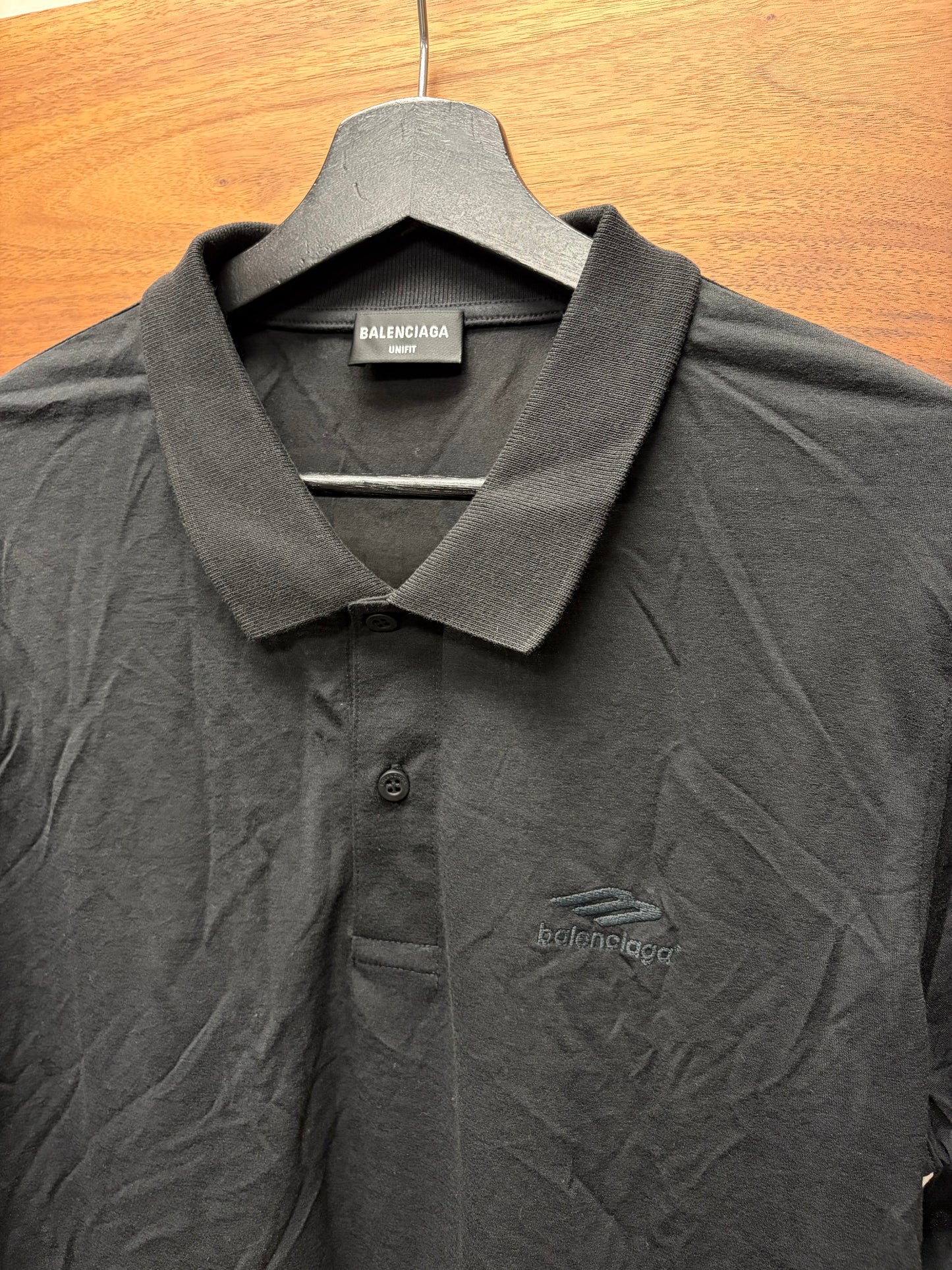 SS2023 Balenciaga ‘3B Sports Icon’ Logo Black Long Sleeve Polo